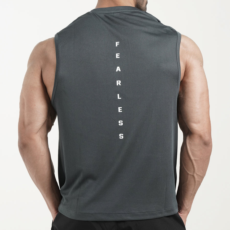 TF-GREY FEARLESS SLEEVELESS TOP